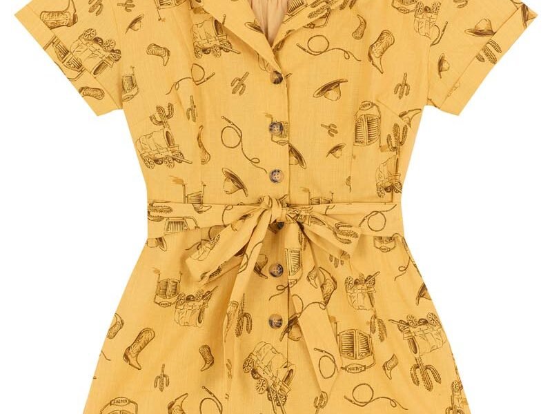 Joanie Clothing Alexandra Western Rodeo Print Playsuit US 16
