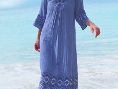 Ali Embroidered Dress | Blue