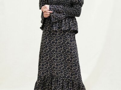 Ana Skirt | Black/Taupe