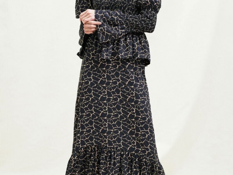 Ana Skirt | Black/Taupe