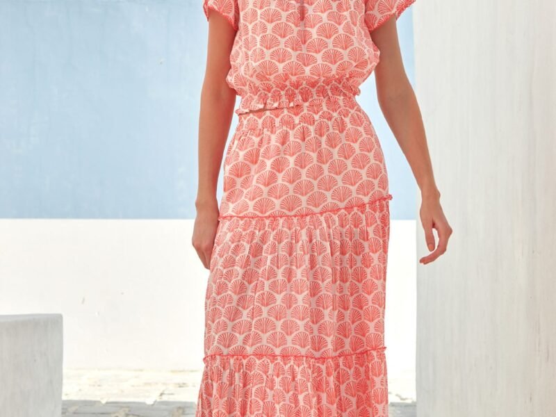 Bea Organic Cotton Skirt | Shell Coral