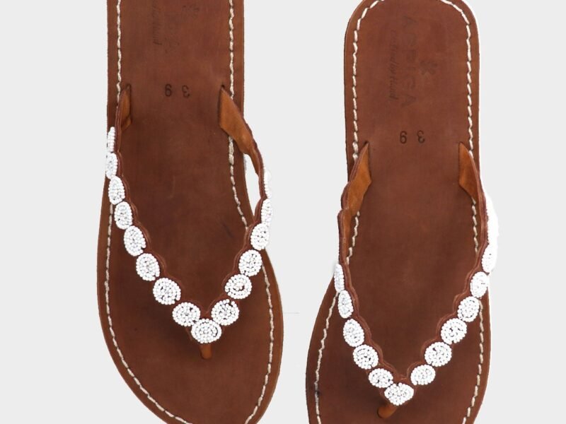 Evy Soft Sole Leather Sandals | White