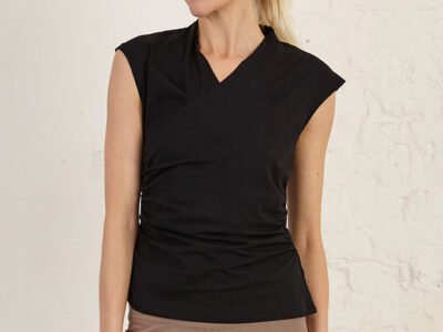 Sleeveless Wrap Detail Organic Cotton Jersey Top