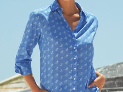 Cecilia Shirt | Willow Marina Blue/White