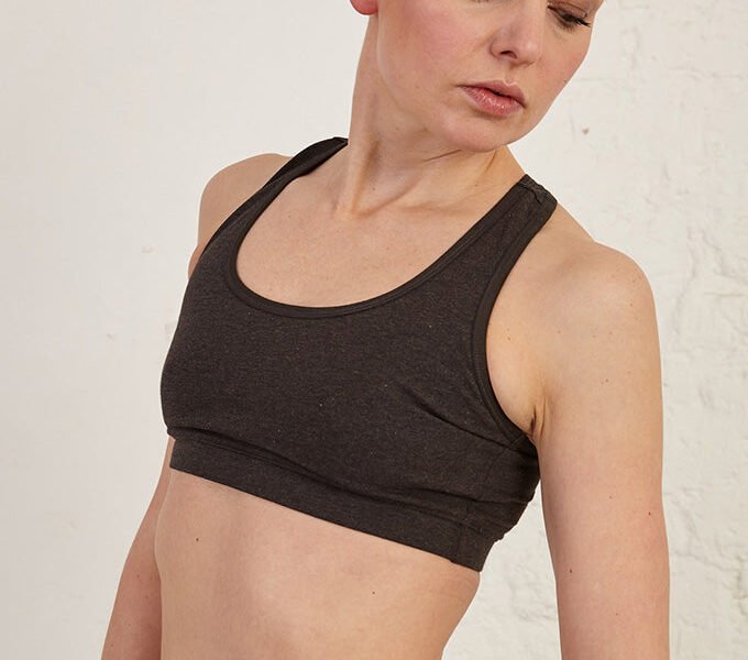 Double Layer Racerback Organic Cotton Spandex Sports Bra