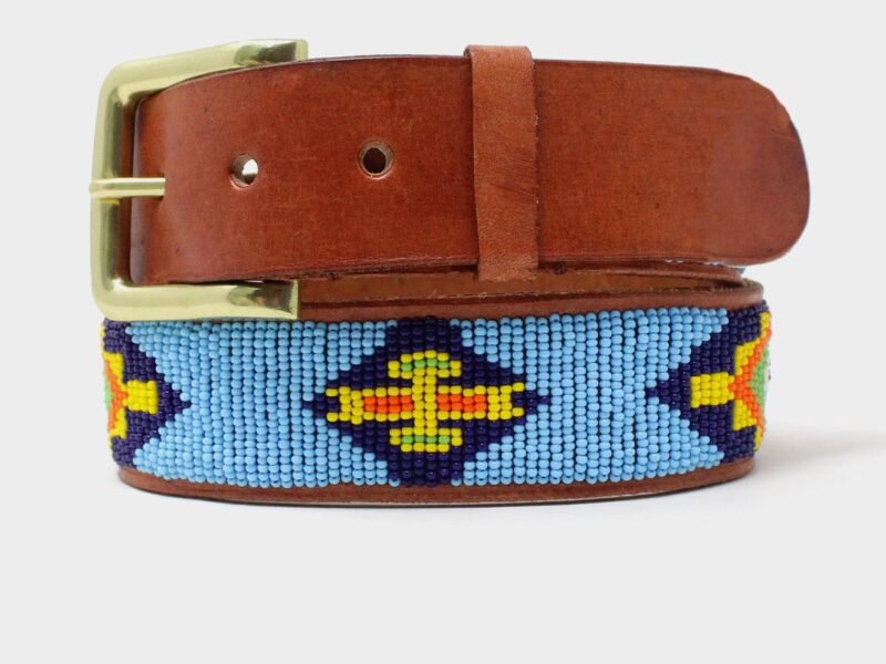 Chobe Leather Belt | Turquoise
