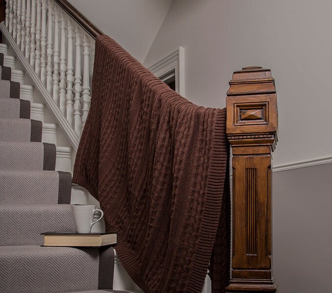 Rich Brown Organic Cotton Cable Knit Throw