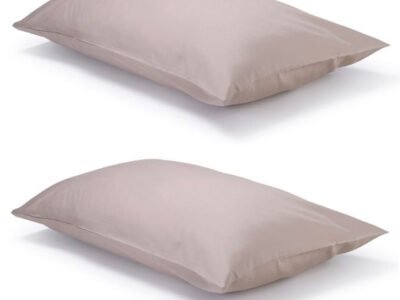 Pair of Warm Taupe Classic Organic Cotton Sateen Weave Pillowcases