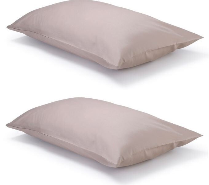 Pair of Warm Taupe Classic Organic Cotton Sateen Weave Pillowcases