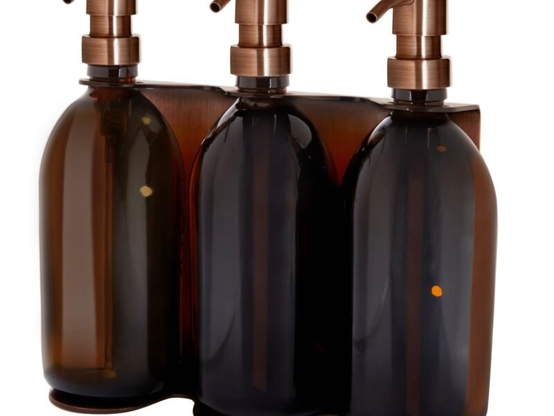 Copper Triple Wall Mounted Soap Dispenser