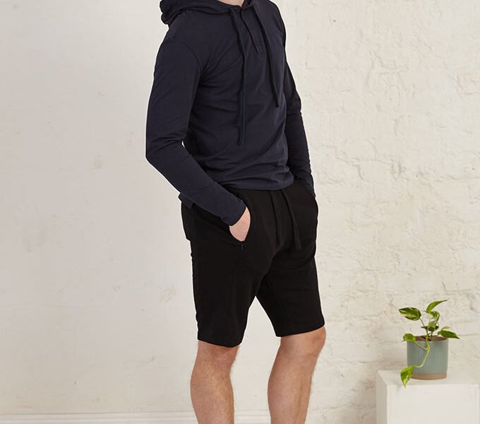 Henley Casual Slim Fit Organic Cotton French Terry Hoodie