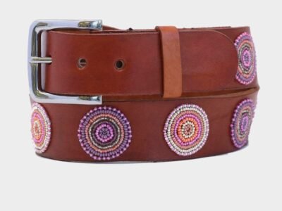 Disc Leather Belt | Dusty Pink