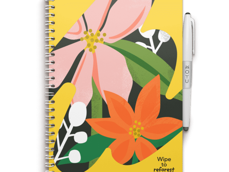 MOYU Erasable Notebook - A5 Stone Paper - Premium Cover - Flower Vibes