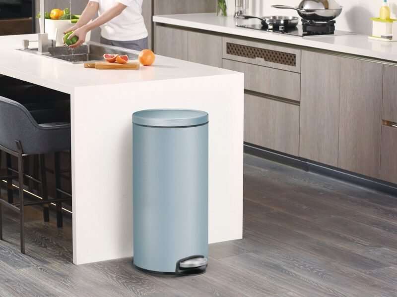Eva Kitchen Pedal Bin, 30L By EKO | Colour Option: Titanium Blue