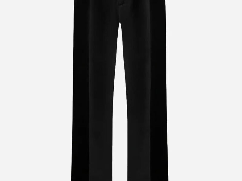 French-Made Thick Cold Wool Pleated High-Waisted Pants