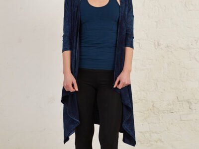 Relaxed Organic Cotton Jersey Waterfall Front long Shrug