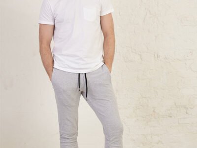 Unisex Rouched Ankle Full Length Organic Cotton Jersey Joggers