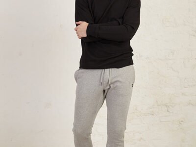 Tapered Leg Full Length Organic Cotton Fleece Joggers