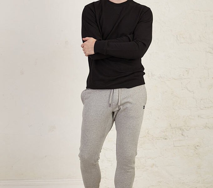 Tapered Leg Full Length Organic Cotton Fleece Joggers