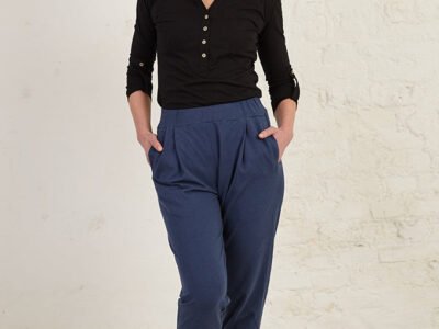 Long Sleeve Half Placket Organic Cotton Jersey Top