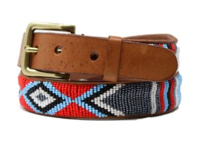 Amazon Leather Belt | Red/White/Blue