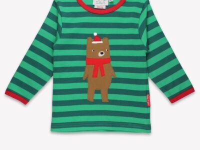 Organic Christmas Bear Applique Long-Sleeved T-Shirt - 2-3y / 98cm