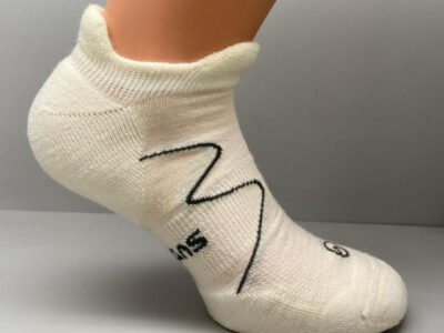 Merino No Show Socks, Set of 2 By Moggans | Size: Large | Colour: White