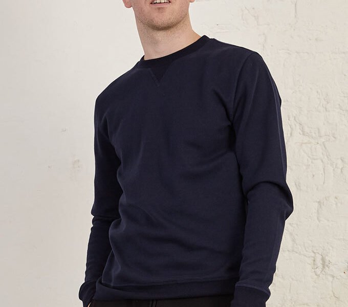 Essential Crew Neck Regular Fit Organic Cotton Interlock Sweatshirt