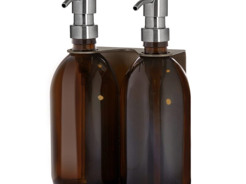 Nickel Double Wall Mounted Soap Dispenser
