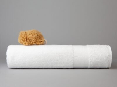 Organic Cotton Bath Towel By Dip & Doze | Colour: Light Grey