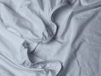 Organic Cotton Fitted Sheet By Dip & Doze | Size: Super King | Colour: Nordic Sky | Weave: Percale