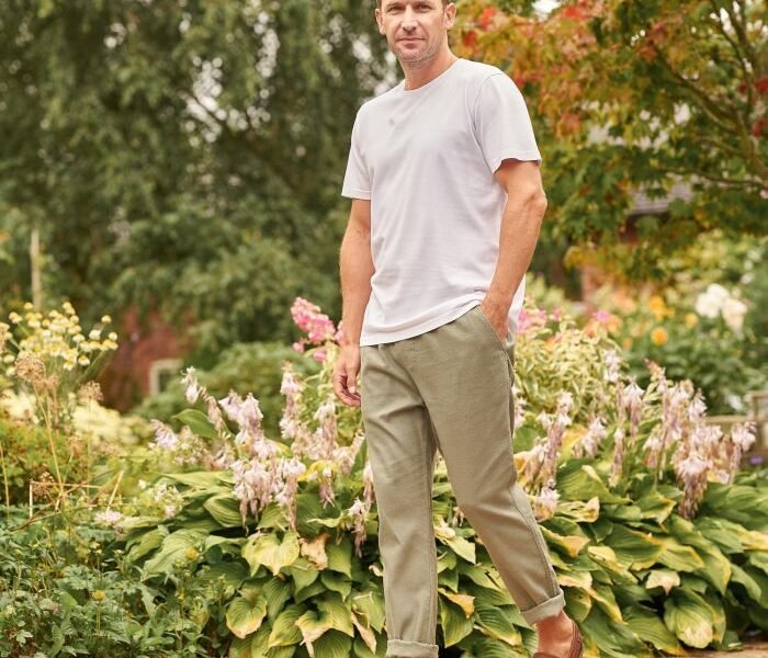 Organic Cotton & Hemp Lounge Chinos By Dip & Doze | Colour: Oliver | Size: L