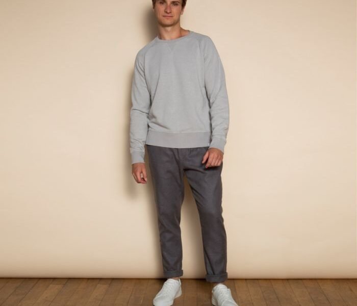 Organic Cotton & Hemp Lounge Chinos By Dip & Doze | Colour: Charcoal | Size: L