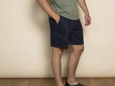 Organic Cotton & Hemp Men’s Lounge Shorts By Dip & Doze | Colour: Midnight | Size: L