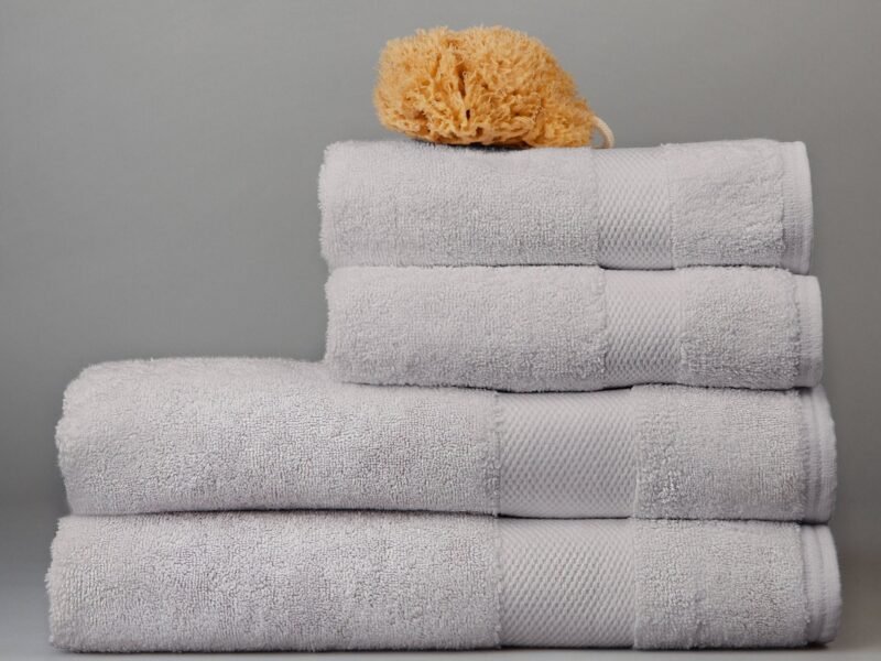 Organic Cotton Towels, Mini Set of Four By Dip & Doze | Colour: Light Grey