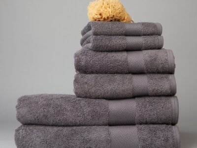Organic Cotton Towels, Mini Set of Six By Dip & Doze | Colour: Slate