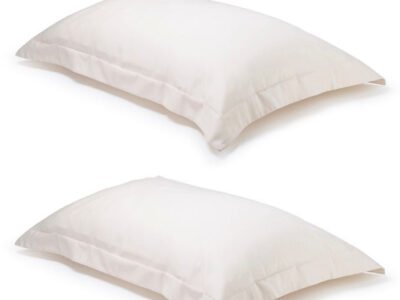 Pair of Natural Oxford Organic Cotton Sateen Weave Pillowcases