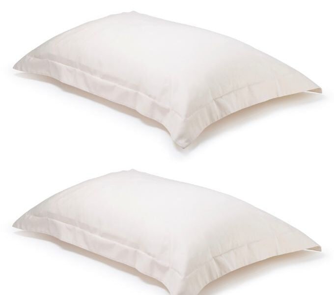 Pair of Natural Oxford Organic Cotton Sateen Weave Pillowcases