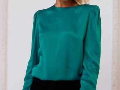 Emelia Satin Top | Teal