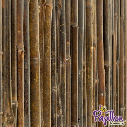 Thick Carbonised Black Bamboo Fencing Screening Roll 1.9m x 1.8m (6ft 2in x 6ft) - | Papillon™