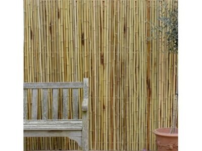 Thick White Bamboo Fencing Screening Roll 1.9m x 1.8m (6ft 2in x 5ft 11in) - | Papillon™