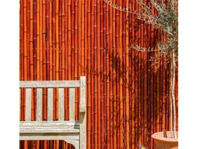 Thick Red Bamboo Fencing Screening Roll 1.9m x 1.8m (6ft 2in x 6ft) - | Papillon™