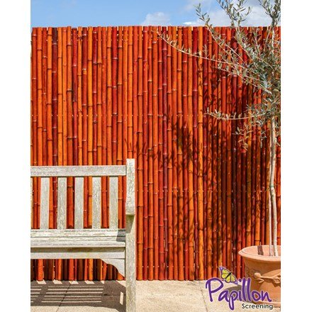 Thick Red Bamboo Fencing Screening Roll 1.9m x 1.8m (6ft 2in x 6ft) - | Papillon™