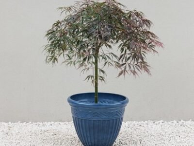 L44Cm Recycled Plastic Round Planter In Marine By Primrose