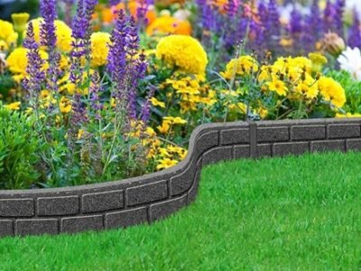 9cm Recycled Garden Border Ultra Curve Brick Grey