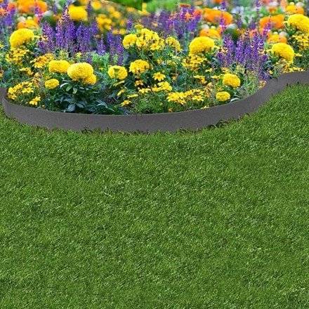9cm Recycled Garden Border Thin Line Grey