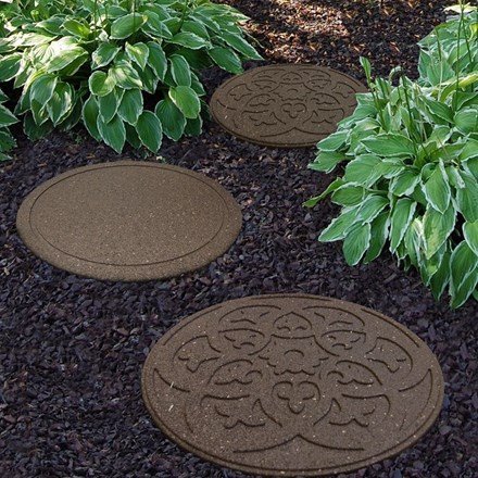 Dia 45cm Recycled Reversible Stepping Stone Scroll Earth - Single