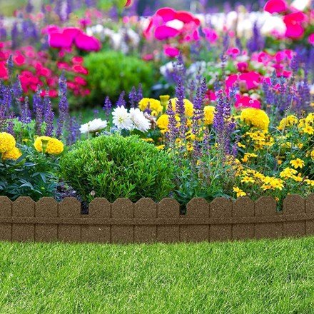 H15cm Recycled Garden Border Ultra Curve Maryland Earth