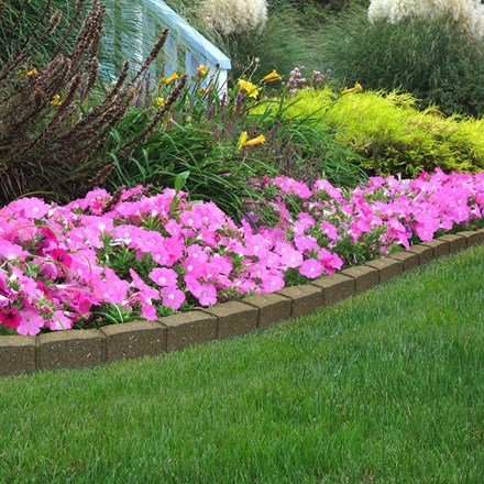 L120cm Recycled Rubber Garden Edge Border Earth