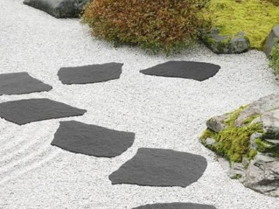 L 53 cm Recycled Rubber Stepping Stone Natural B Grey